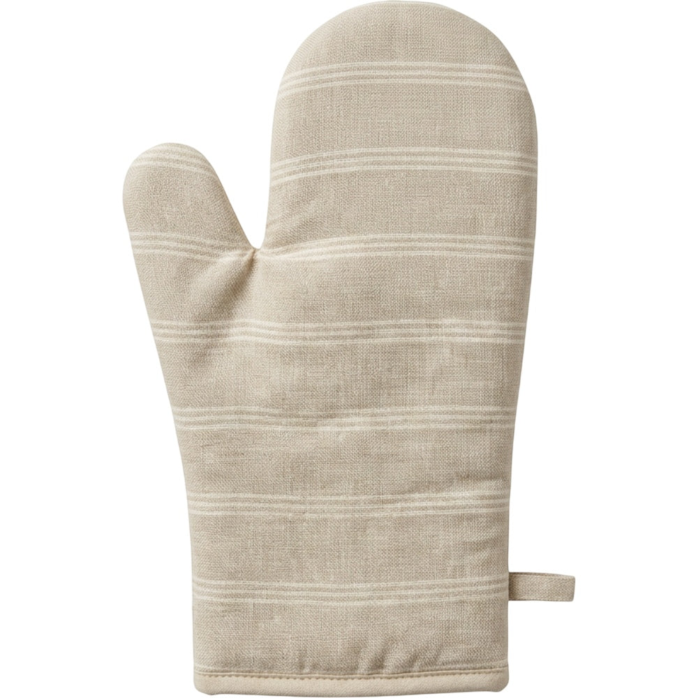 Flins Linen Oven Mitt Single Natural Stripe