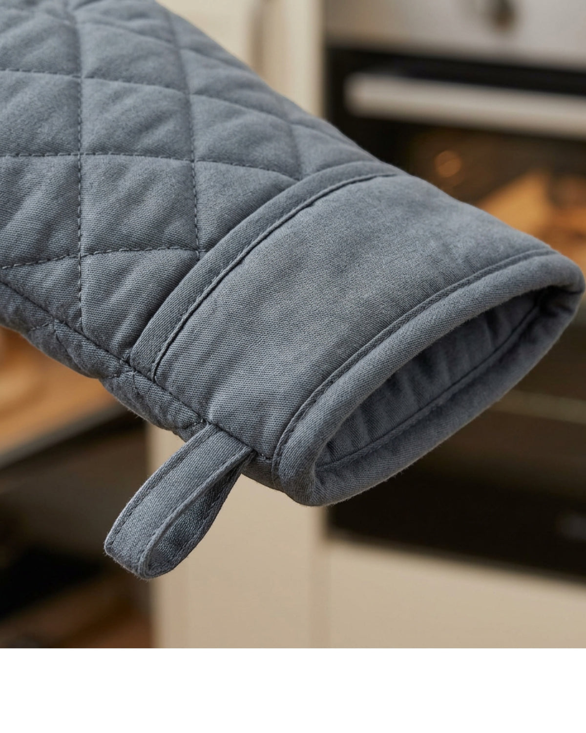 Flins Quilted Cotton Oven Mitt Pair Slate