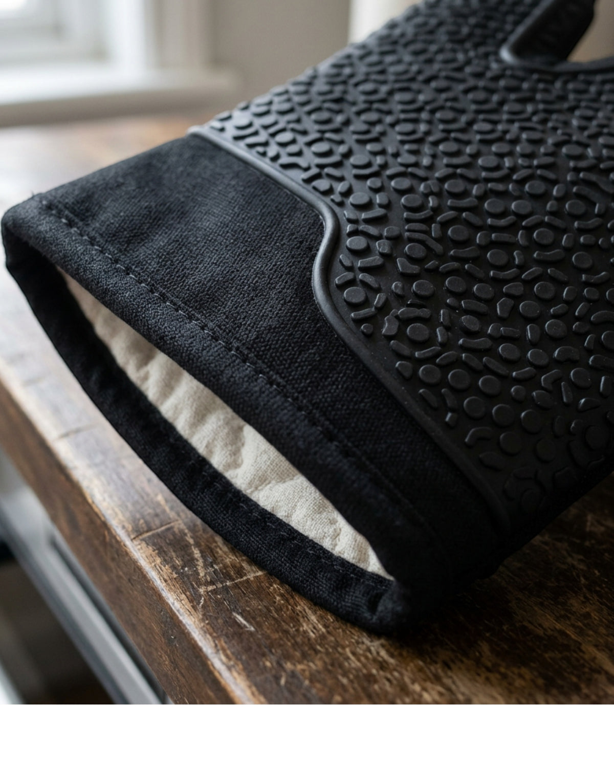 Flins Silicone Grip Oven Mitt Black 2 Pack