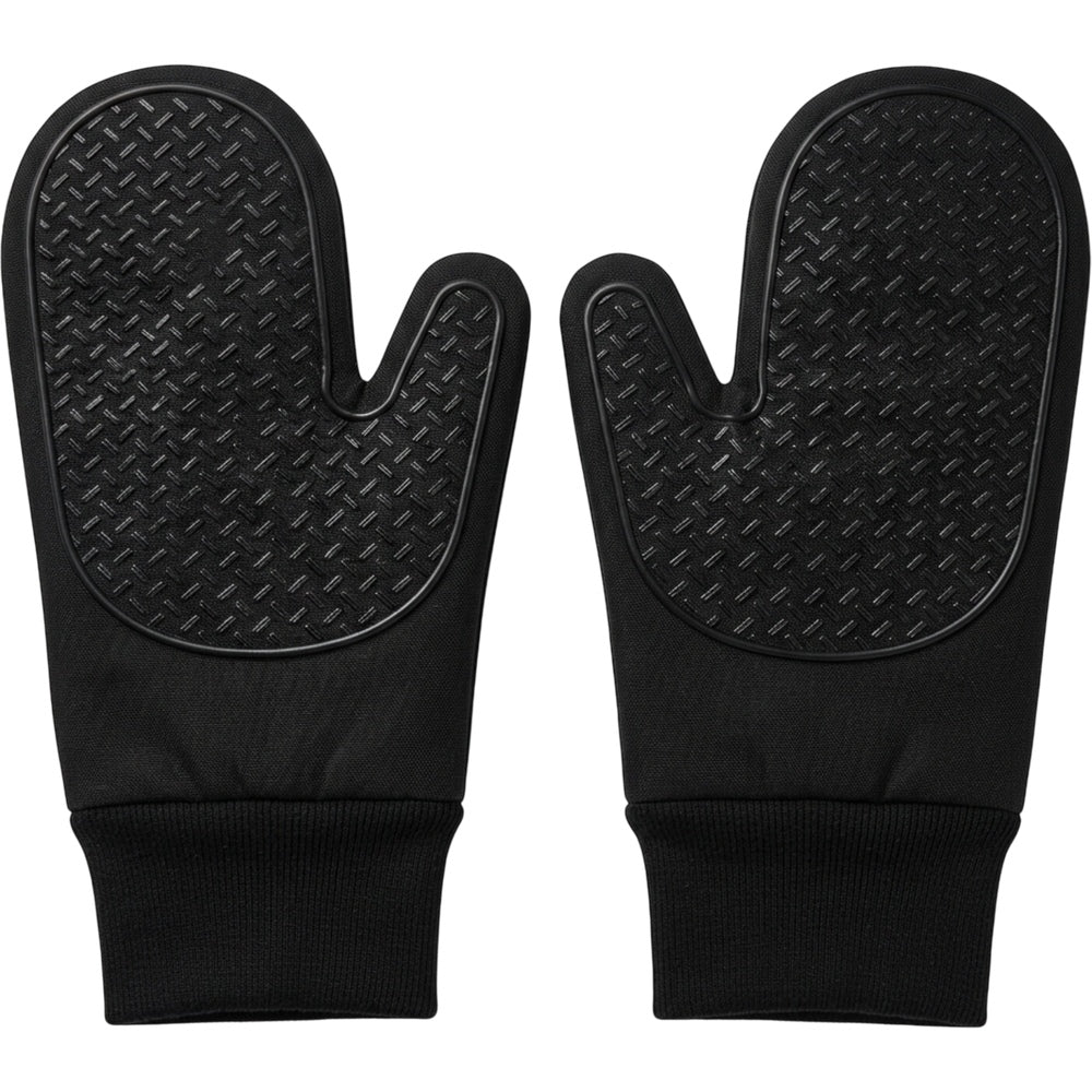 Flins Silicone Grip Oven Mitt Black 2 Pack