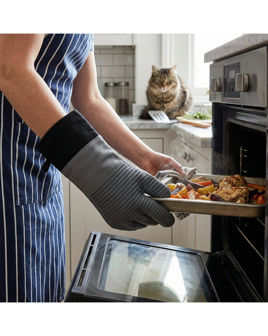 Flins Split-Finger Oven Glove 36 cm Charcoal - Lifestyle view